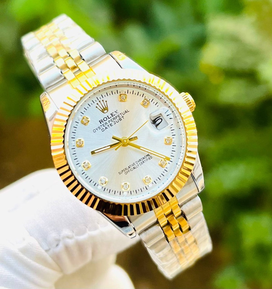 ساعة رولكس-Rolex مطعم (مينا فضي)
