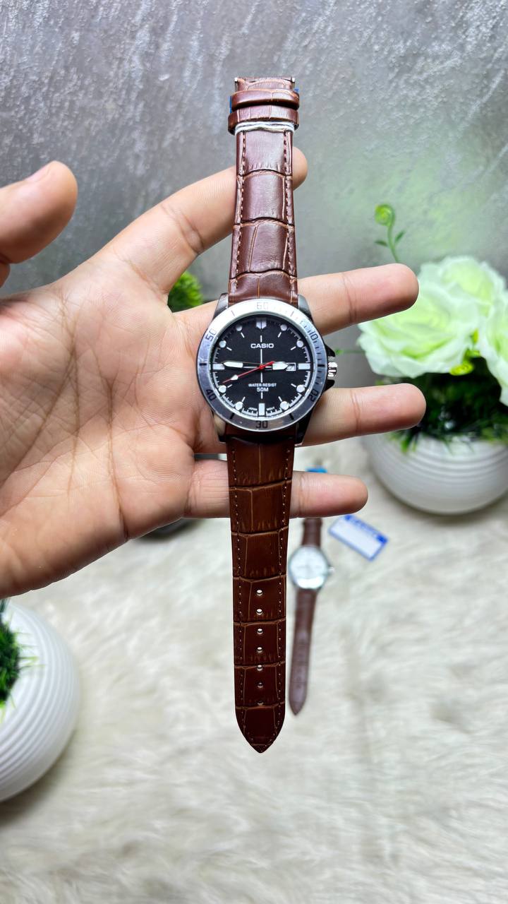 ساعة CASIO-كاسيو ميرور اورجينال (بني*اسود)